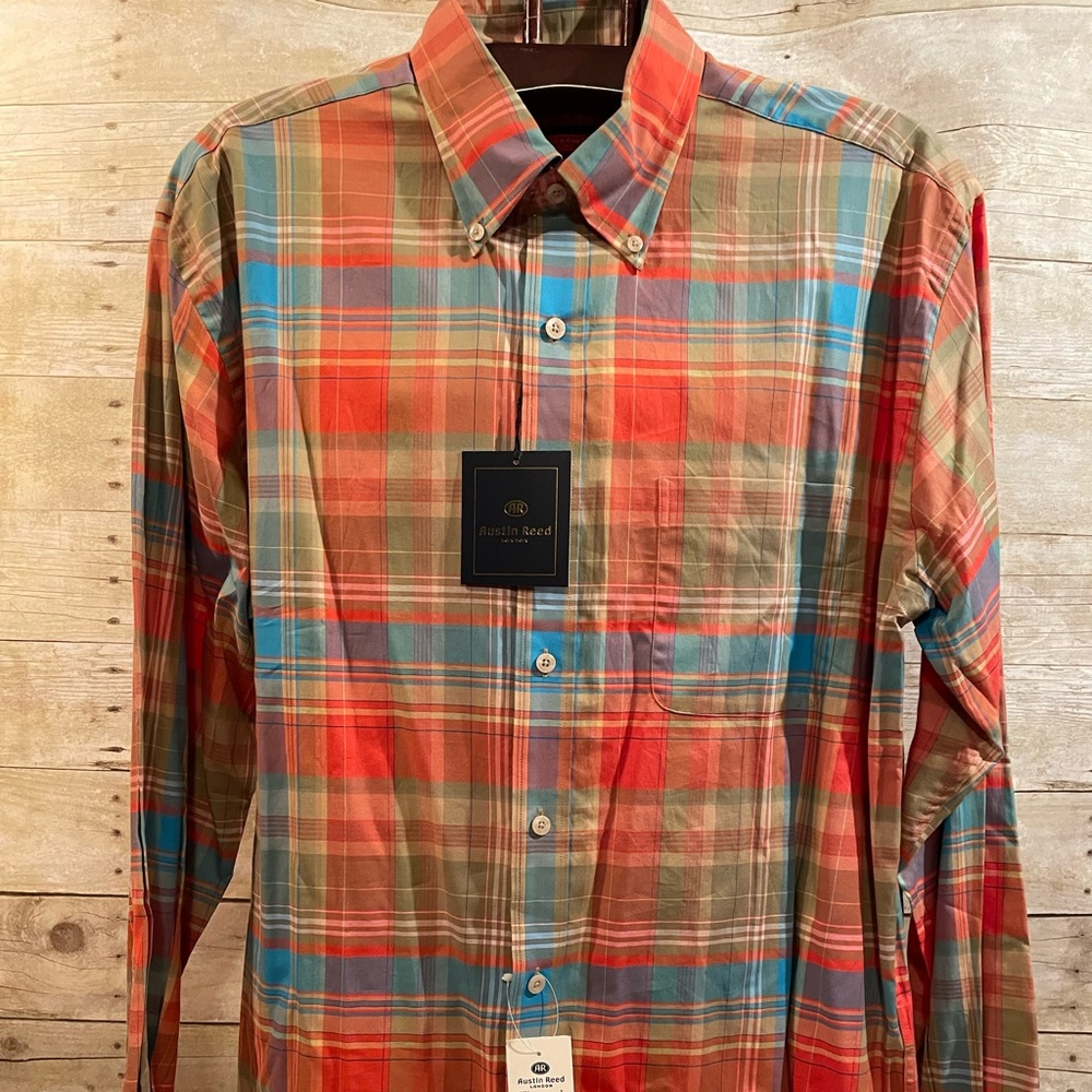 Host Pick! NWT Austin Reed London Men’s Long Sleeve Button Down Shirt size Large - Picture 2 of 10